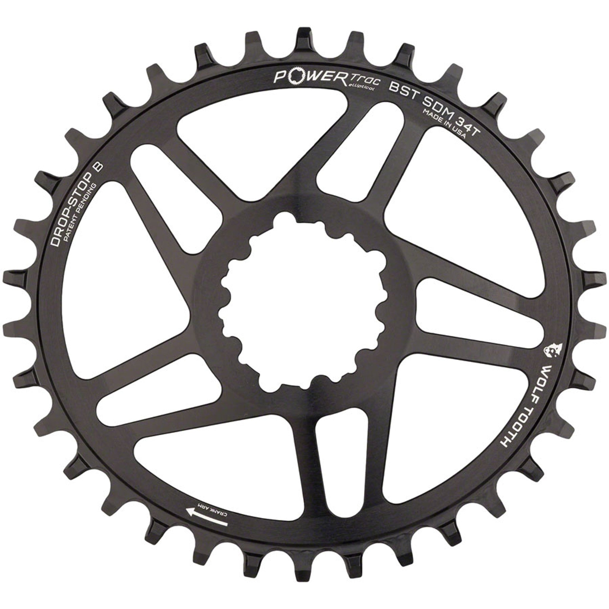 PowerTrac Elliptical SRAM 3-Bolt Direct Mount Chainrings