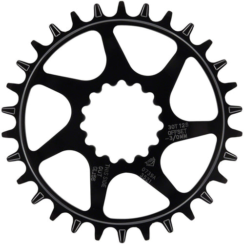 e*thirteen Helix Guidering - 30t, 10/11/12-Speed, 52/55mm Flip Flop CL, 3/5mm Offset, e*thirteen DM, Black