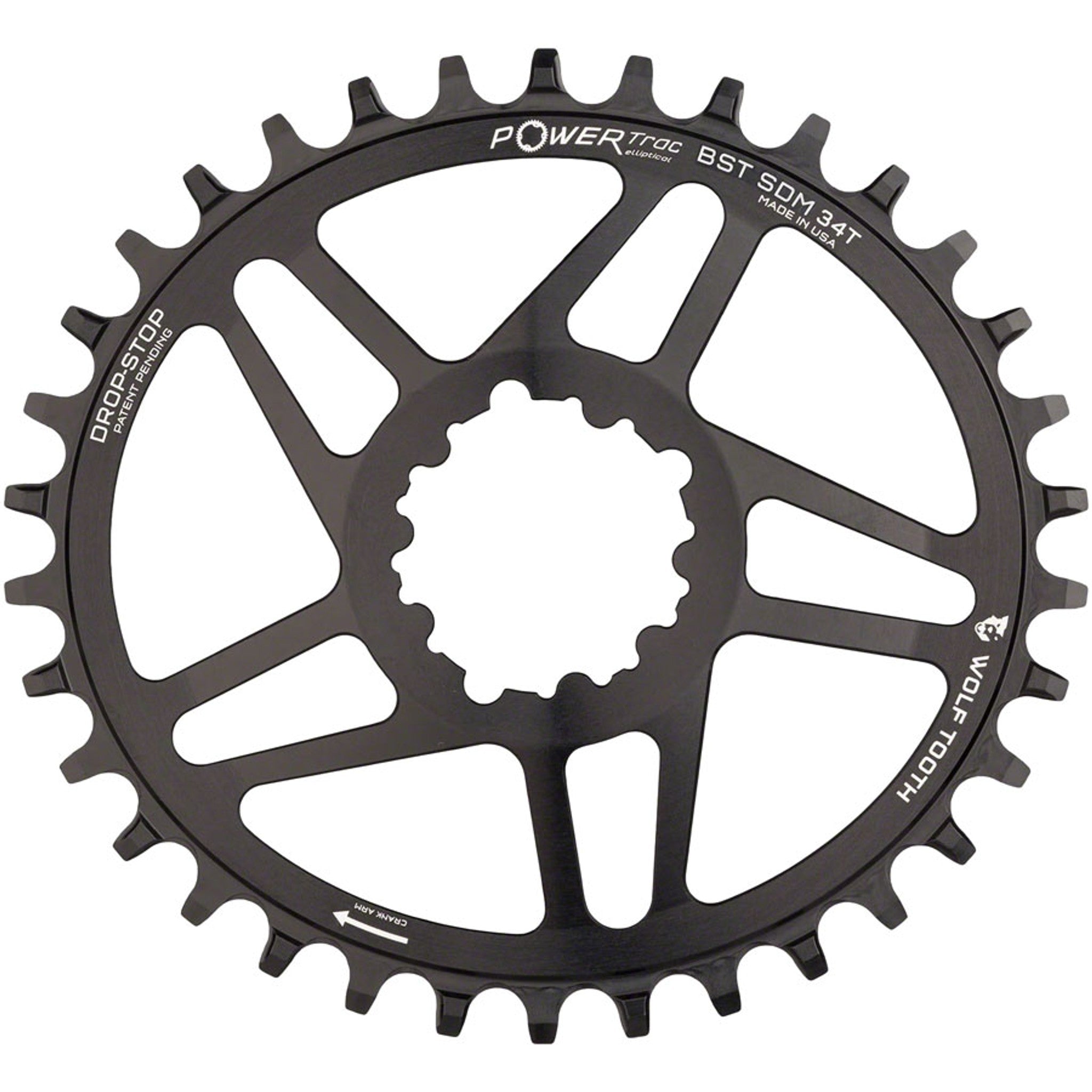 PowerTrac Elliptical SRAM 3-Bolt Direct Mount Chainrings
