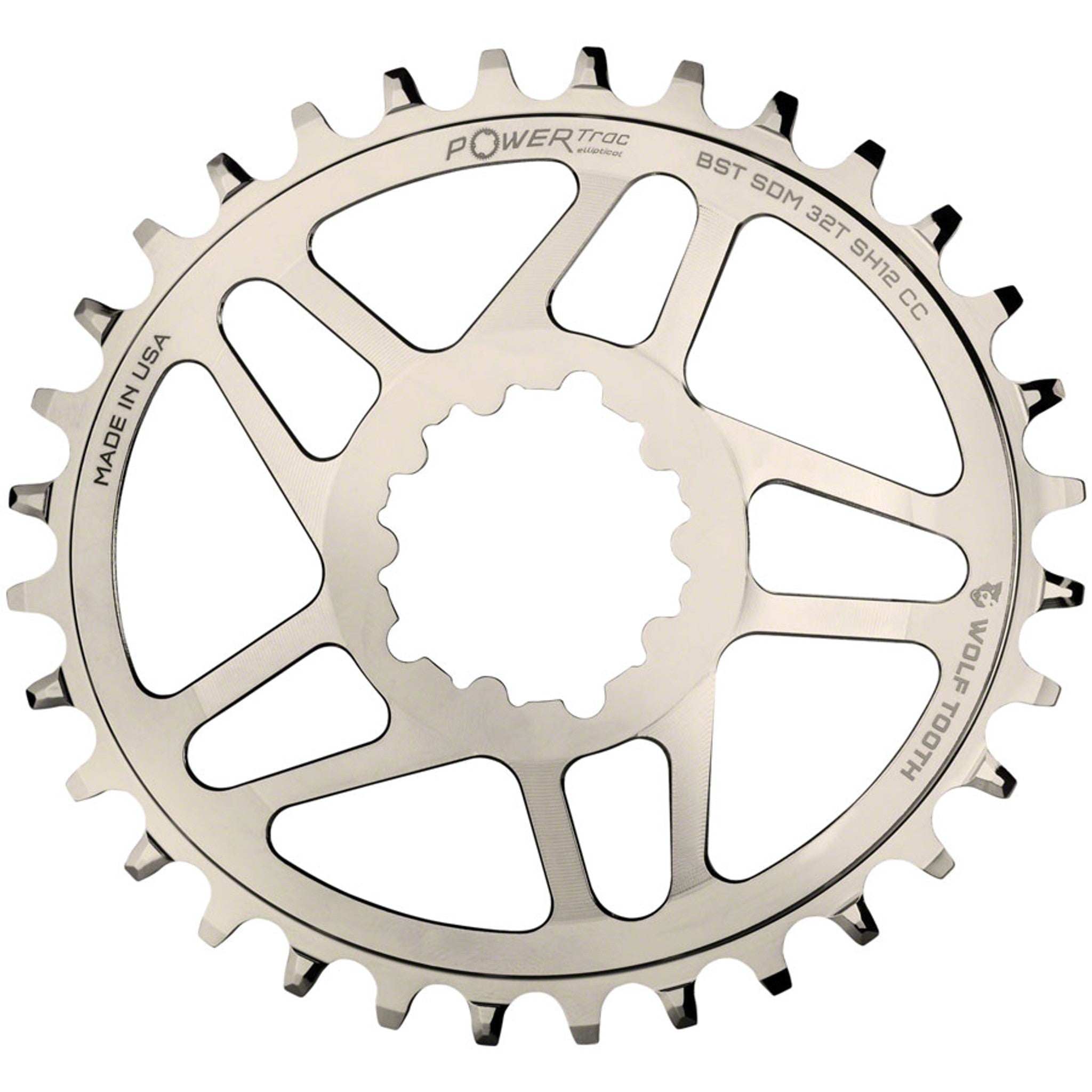 Elliptical 3-Bolt Direct Mount Chainring for Hyperglide+ Chain