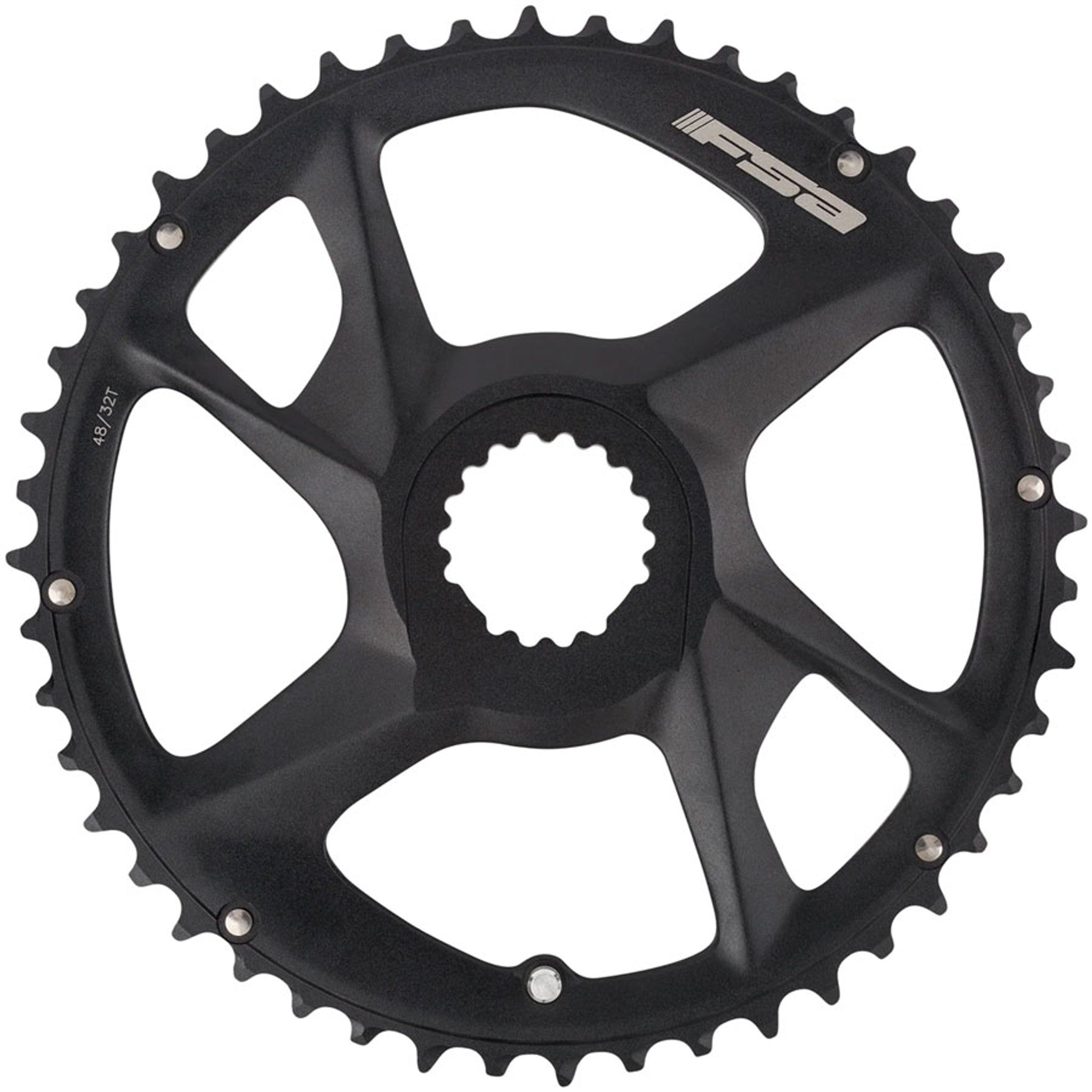 FSA SL-K Advanced Chainring, 1x 46T Tooth Count, Direct Mount Interface, 11-Speed Compatible – Black
