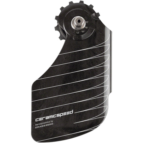 CeramicSpeed OSPW Pulley Wheel Aero Alpha System for Shimano 9250/8150 - Coated Races, Aluminum Pulley, Carbon Cage, Black