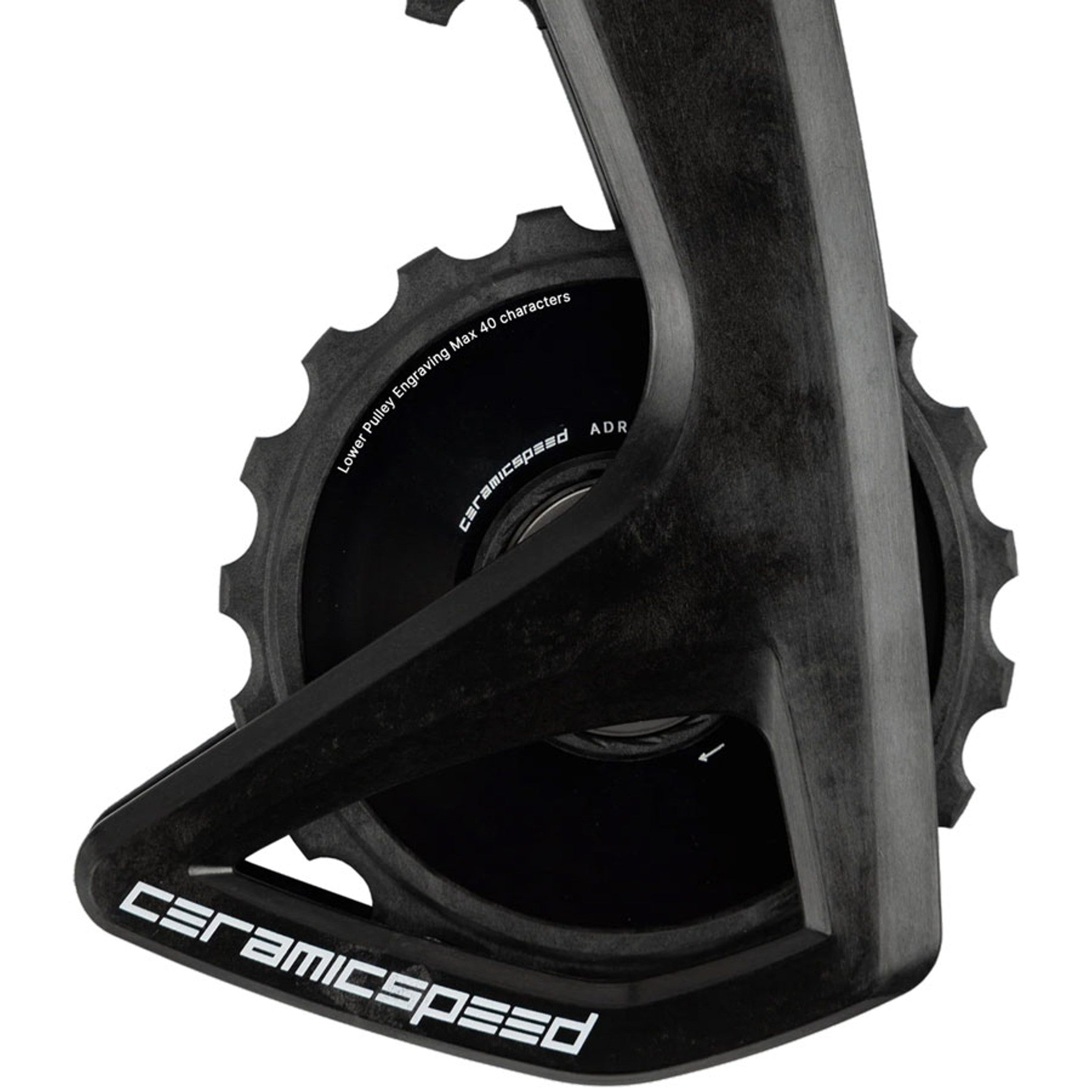 CeramicSpeed OSPW RS Alpha Pulley Wheel System for Shimano 105 7150 - ALPHA Aluminum Pulley, Carbon Cage, Black