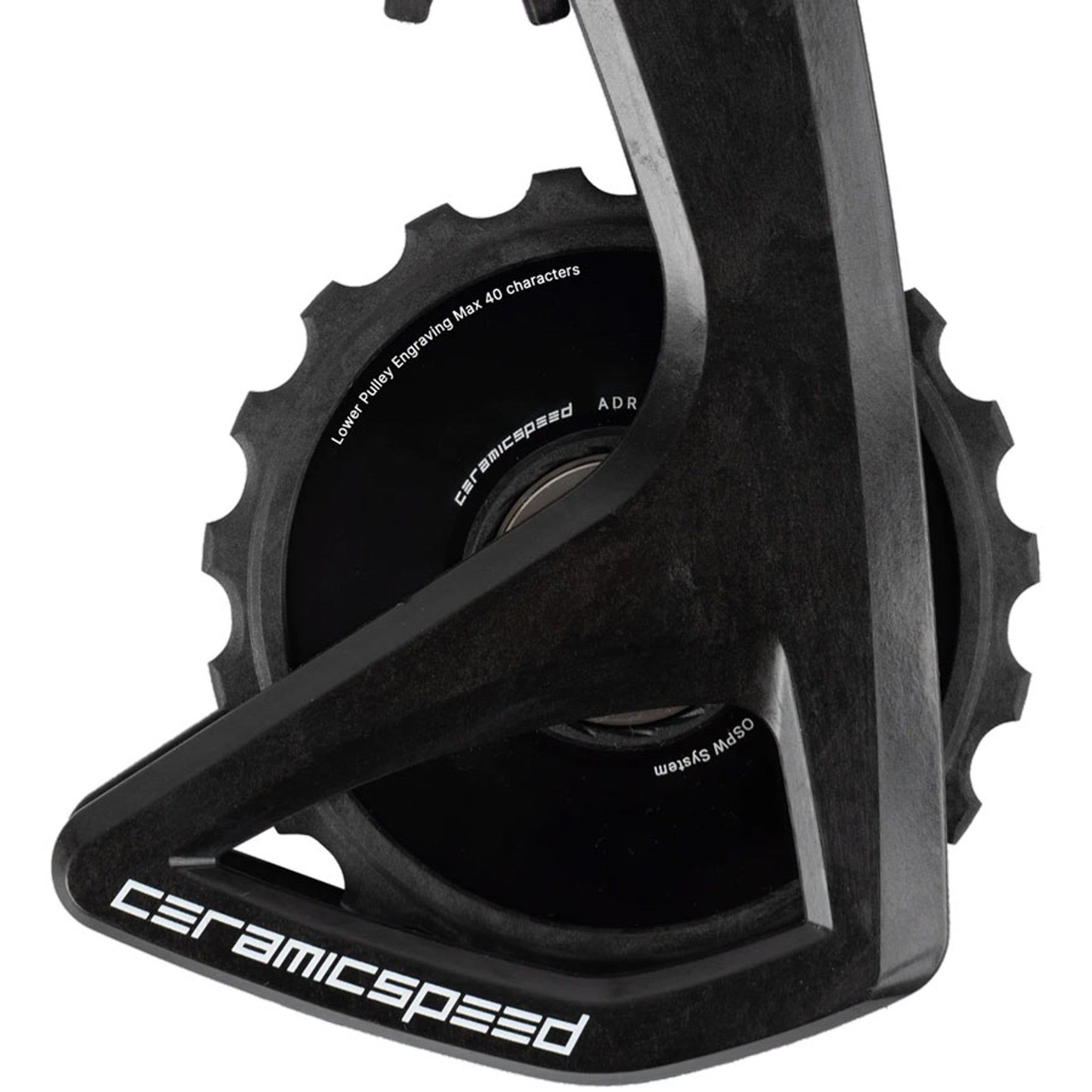 CeramicSpeed OSPW RS Alpha Pulley Wheel System for Campagnolo Super Record WRL - ALPHA Aluminum Pulley, Carbon Cage, Black