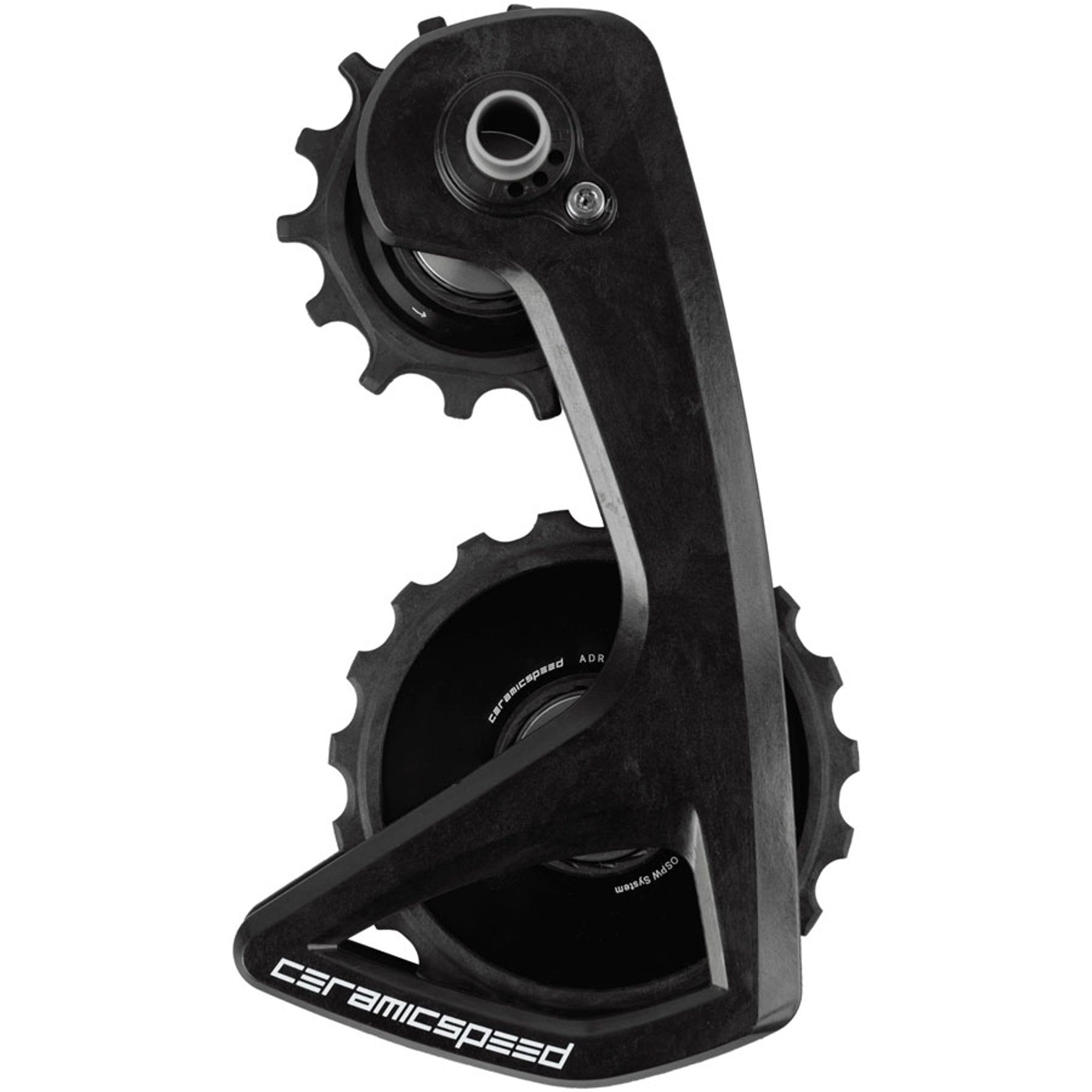 CeramicSpeed OSPW RS Alpha Pulley Wheel System for Campagnolo Super Record WRL - ALPHA Aluminum Pulley, Carbon Cage, Black