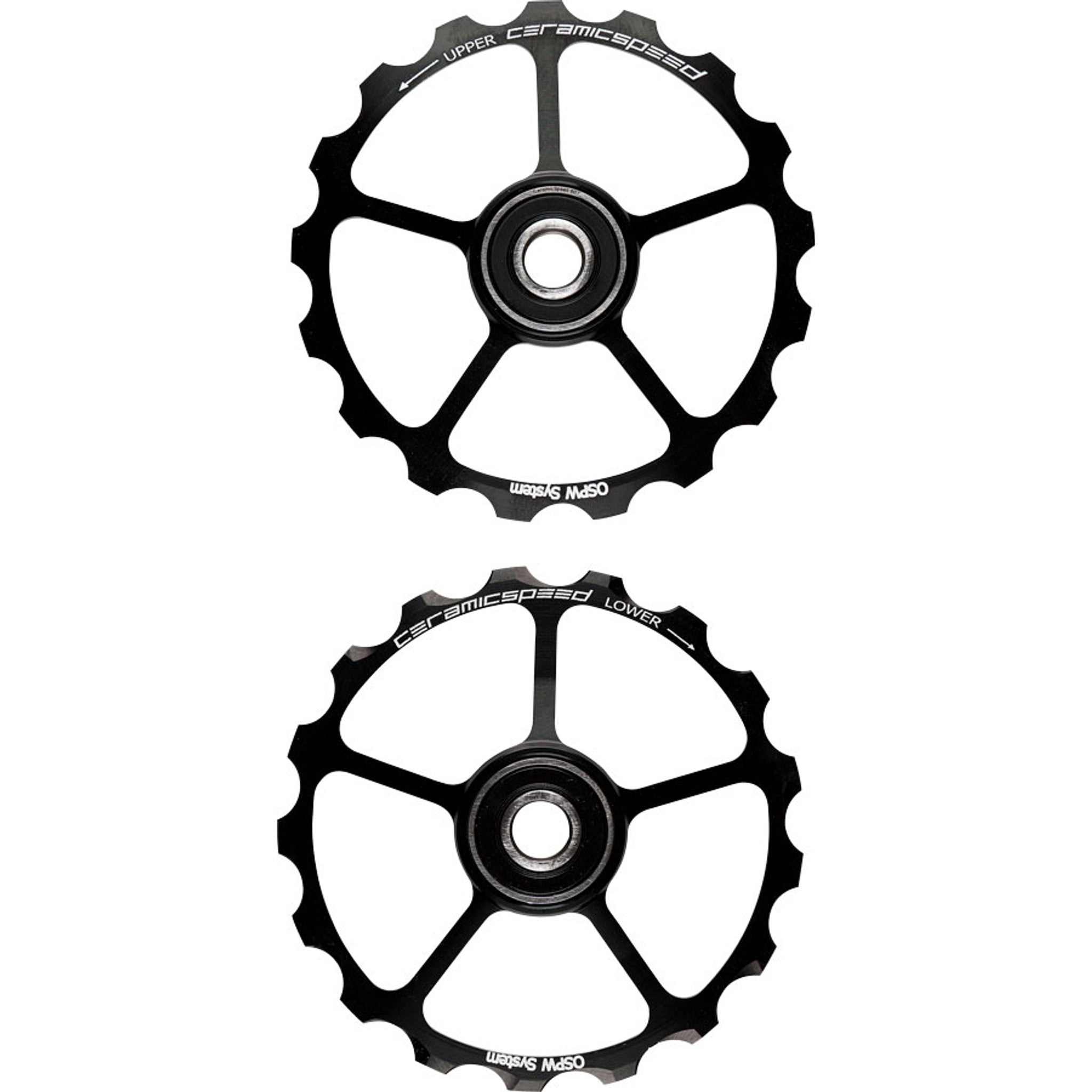 CeramicSpeed Oversized Pulley Wheels - 17 tooth, Alloy Wheels, Black