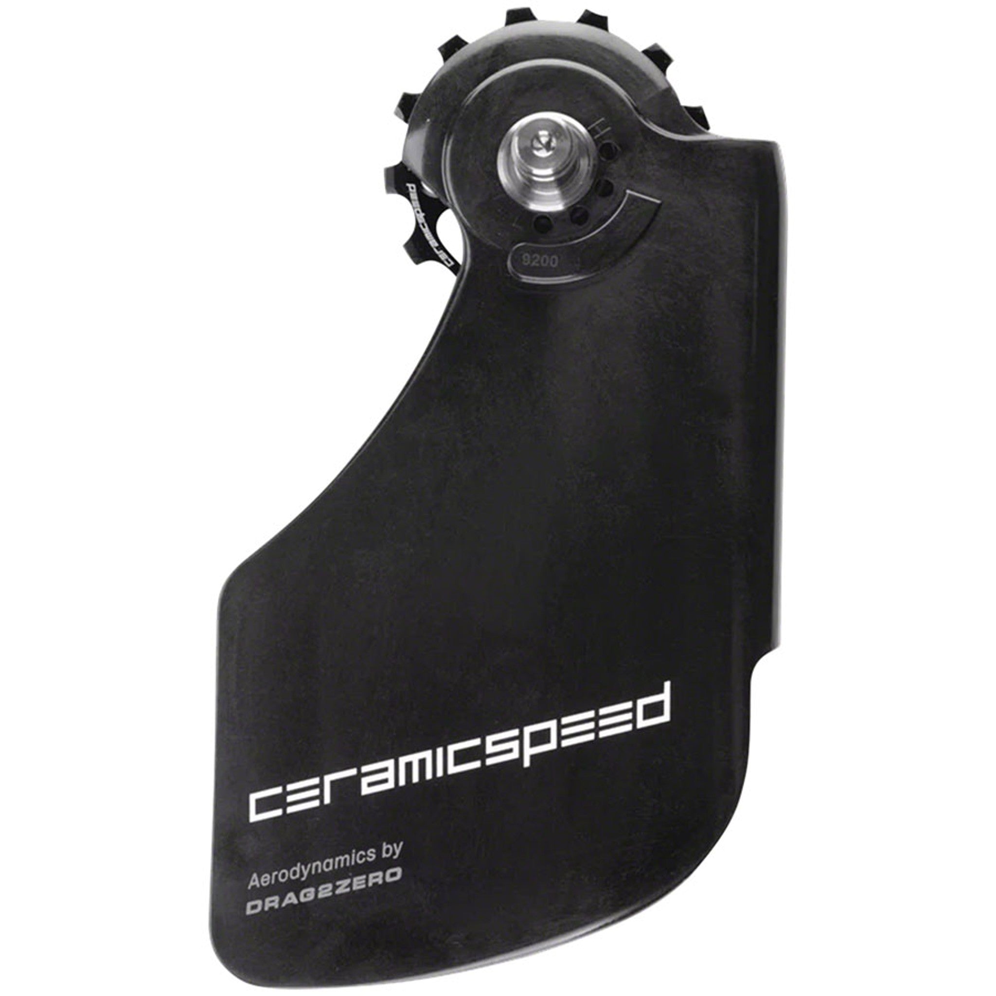 CeramicSpeed OSPW Pulley Wheel Aero System for Shimano 9200/9250 and 8100/8150 - Coated Races, Alloy Pulley, Carbon Cage, Black