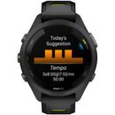 Forerunner 265S GPS Smartwatch - 42mm, Black Bezel and Case, Black/Amp Yellow Silicone Band
