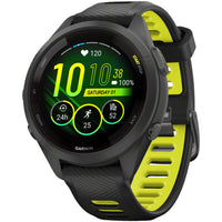 Forerunner 265S GPS Smartwatch - 42mm, Black Bezel and Case, Black/Amp Yellow Silicone Band