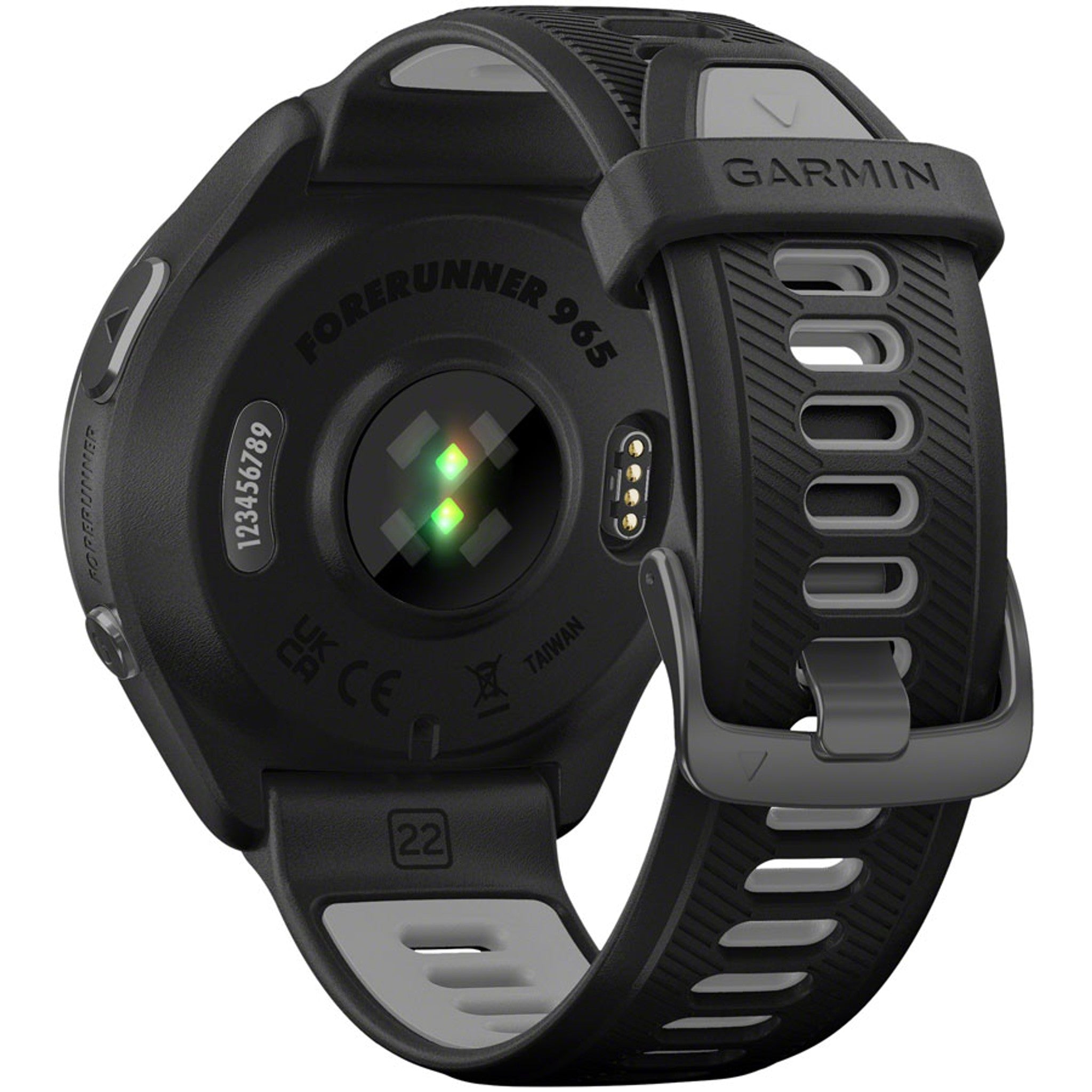Garmin Forerunner 965 GPS Smartwatch - 47mm, Carbon Gray DLC Titanium Bezel, Black Case and Black/Powder Gray Silicone Band