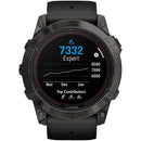 fenix 7X Pro Sapphire Solar Smartwatch - 51mm, Carbon Gray DLC Titanium Case, Black Band