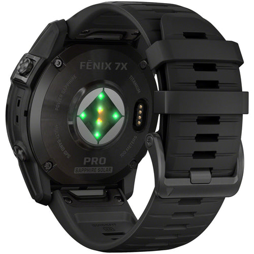fenix 7X Pro Sapphire Solar Smartwatch - 51mm, Carbon Gray DLC Titanium Case, Black Band