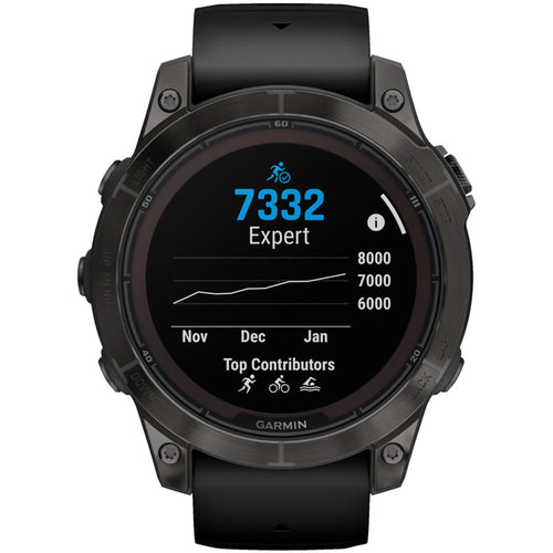 fenix 7 Pro Sapphire Solar Smartwatch - 47mm, Carbon Gray DLC Titanium Case, Black Band