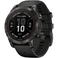 fenix 7 Pro Sapphire Solar Smartwatch - 47mm, Carbon Gray DLC Titanium Case, Black Band