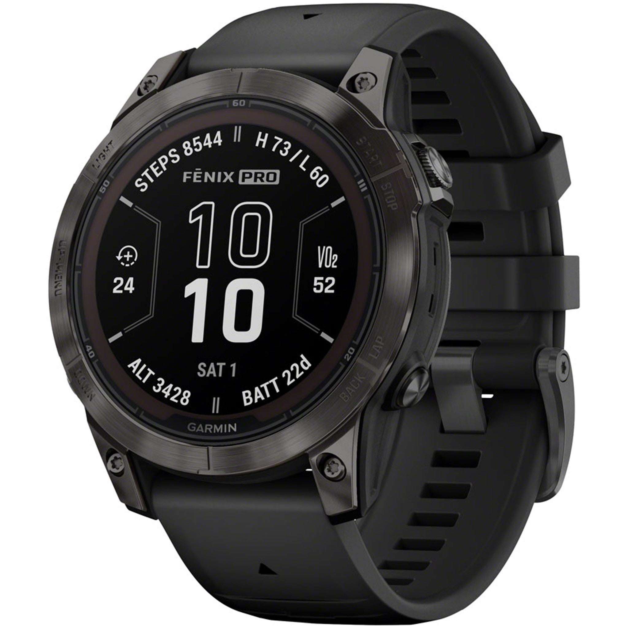 fenix 7 Pro Sapphire Solar Smartwatch - 47mm, Carbon Gray DLC Titanium Case, Black Band