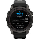 fenix 7S Pro Sapphire Solar Smartwatch - 42mm, Carbon Gray DLC Titanium Case, Black Band