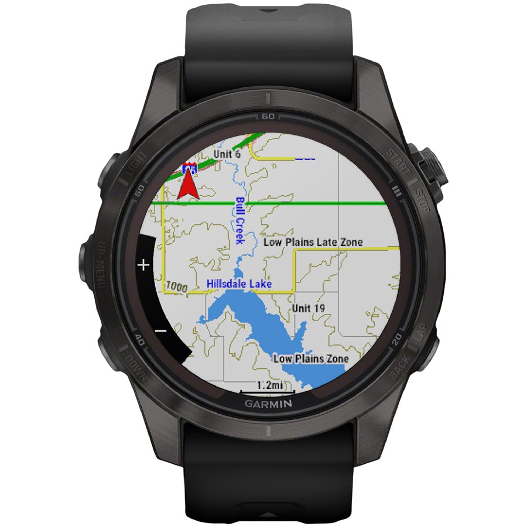 fenix 7S Pro Sapphire Solar Smartwatch - 42mm, Carbon Gray DLC Titanium Case, Black Band