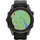 fenix 7S Pro Sapphire Solar Smartwatch - 42mm, Carbon Gray DLC Titanium Case, Black Band