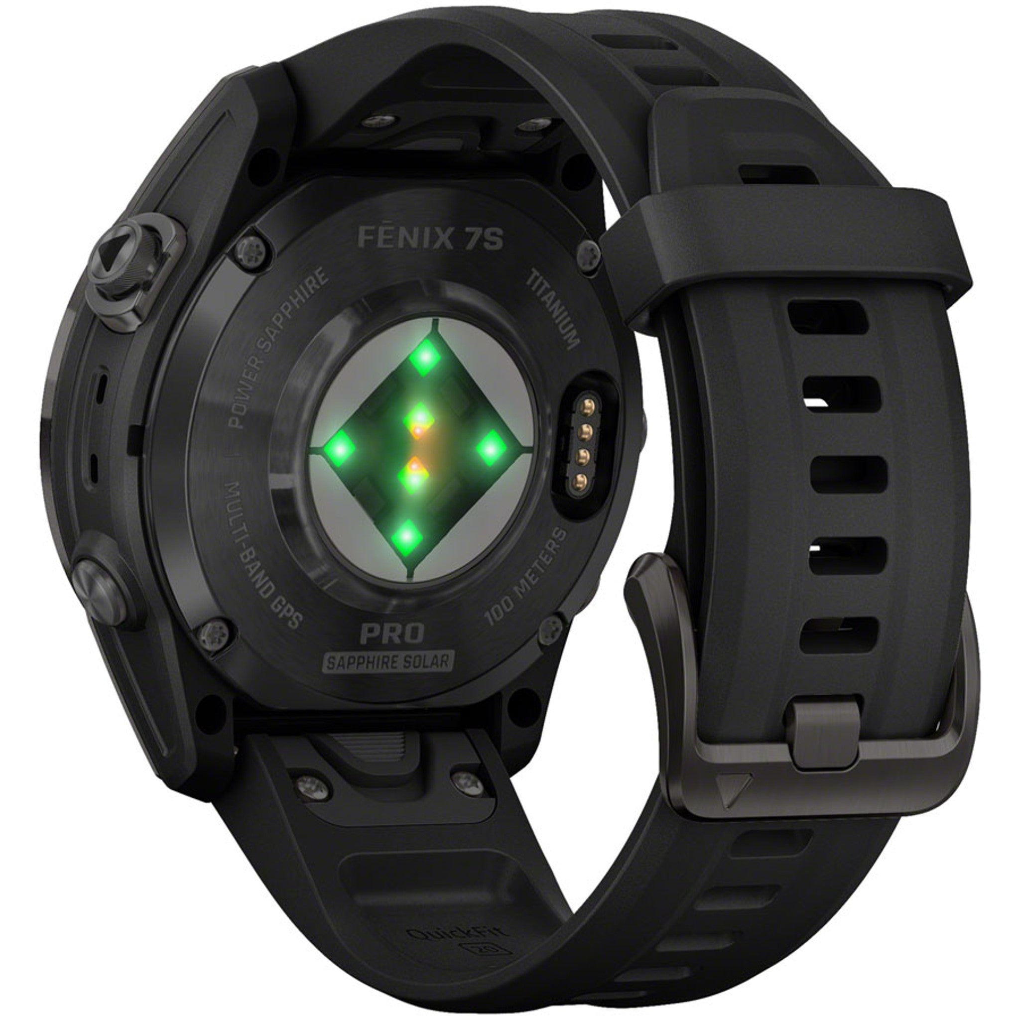 fenix 7S Pro Sapphire Solar Smartwatch - 42mm, Carbon Gray DLC Titanium Case, Black Band