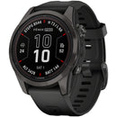 fenix 7S Pro Sapphire Solar Smartwatch - 42mm, Carbon Gray DLC Titanium Case, Black Band