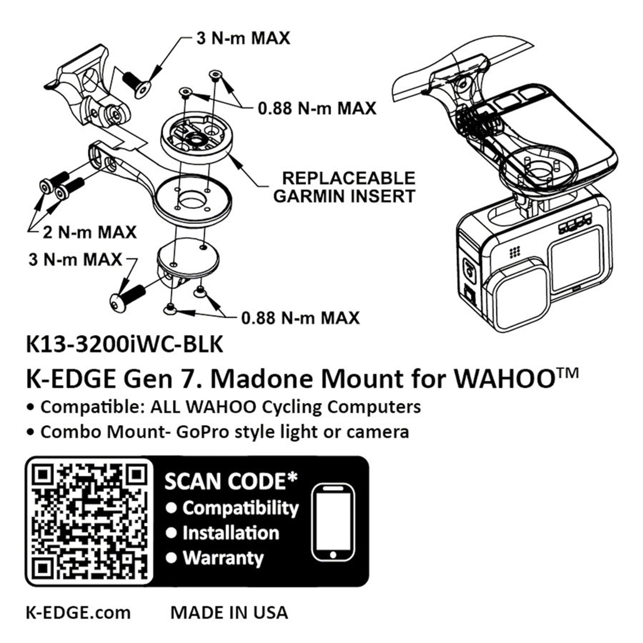 Wahoo Gen 7 Madone/Emonda Combo Mount - Black Anodize