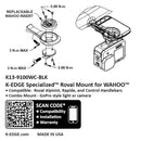 K-EDGE Wahoo Specialized Roval Combo Mount - Black Anodized, Compatible up to Garmin 1050