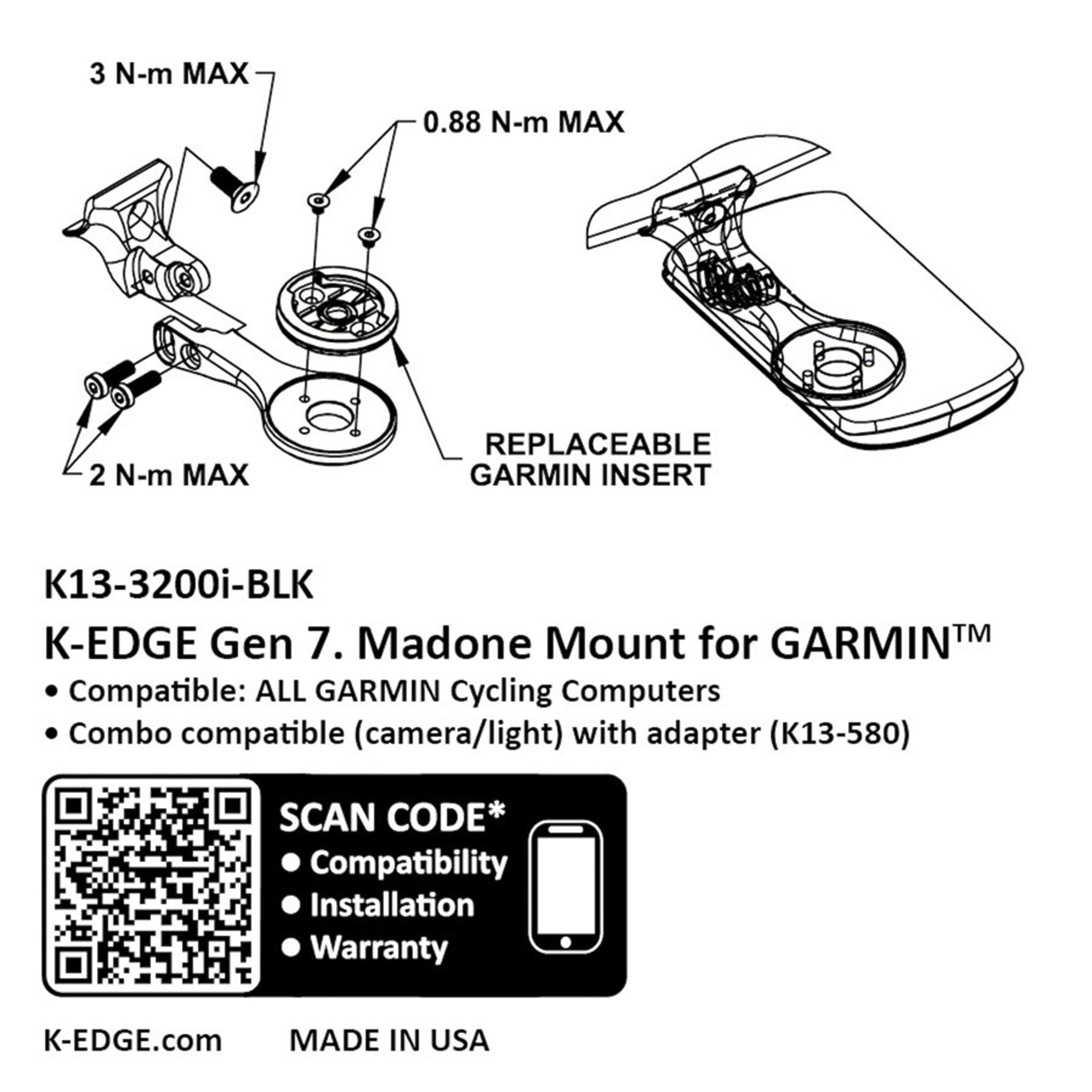 Garmin Gen 7 Madone/Emomda Computer Mount - Black Anodize