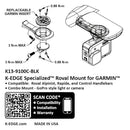 K-EDGE Garmin Specialized Roval Combo Mount - Black Anodized, Compatible up to Garmin 1050