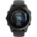 Garmin fenix E Smartwatch - 47mm, AMOLED, Slate Gray Steel with Black Silicone Band