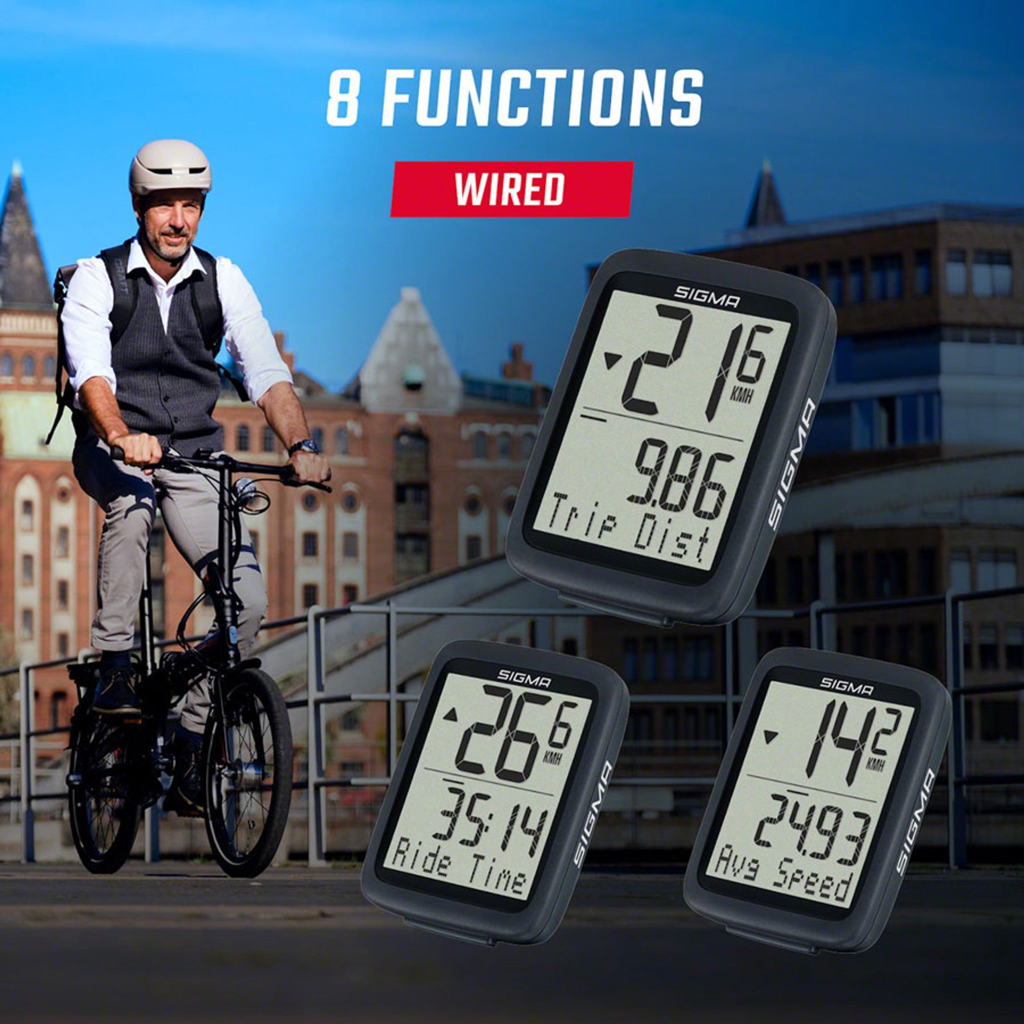 BC 8.0 WR Bike Computer - Wired, Black