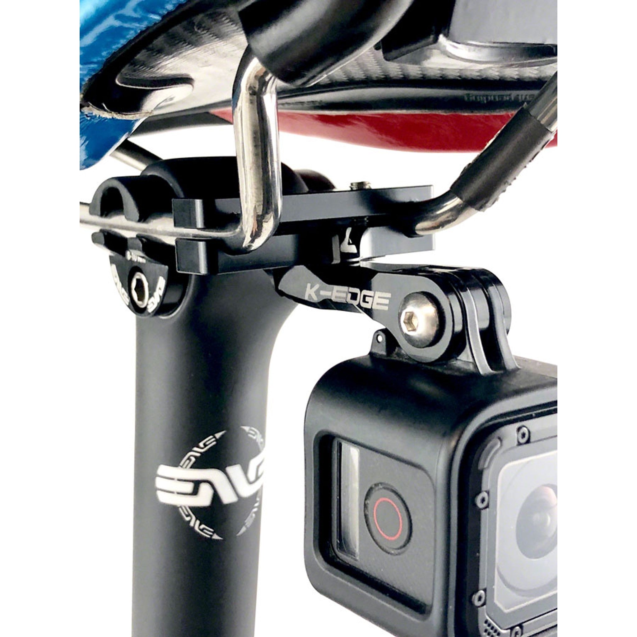 K-EDGE Go BIG Pro Saddle Rail Camera Mount for GoPro, Garmin, and Shimano, Black