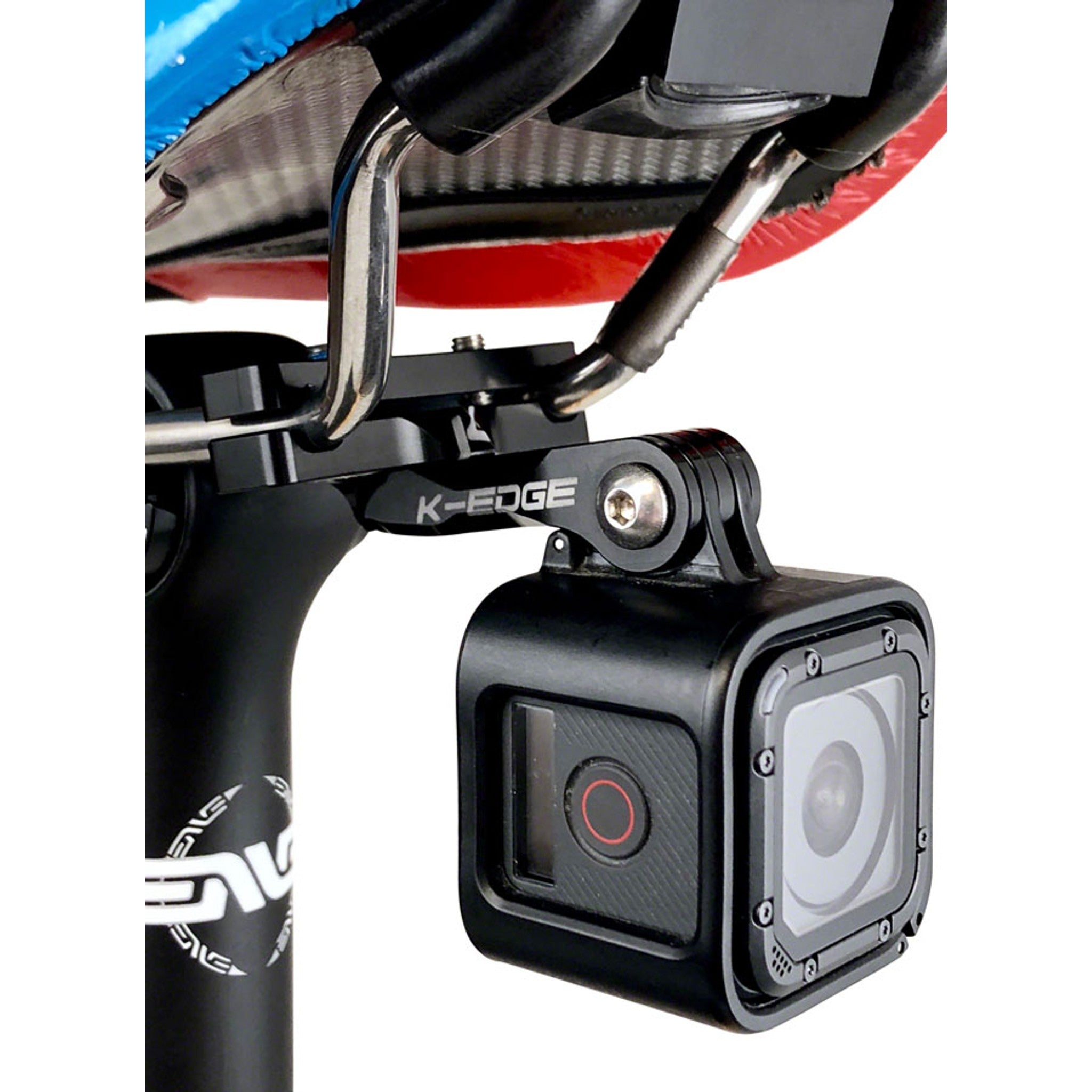 K-EDGE Go BIG Pro Saddle Rail Camera Mount for GoPro, Garmin, and Shimano, Black
