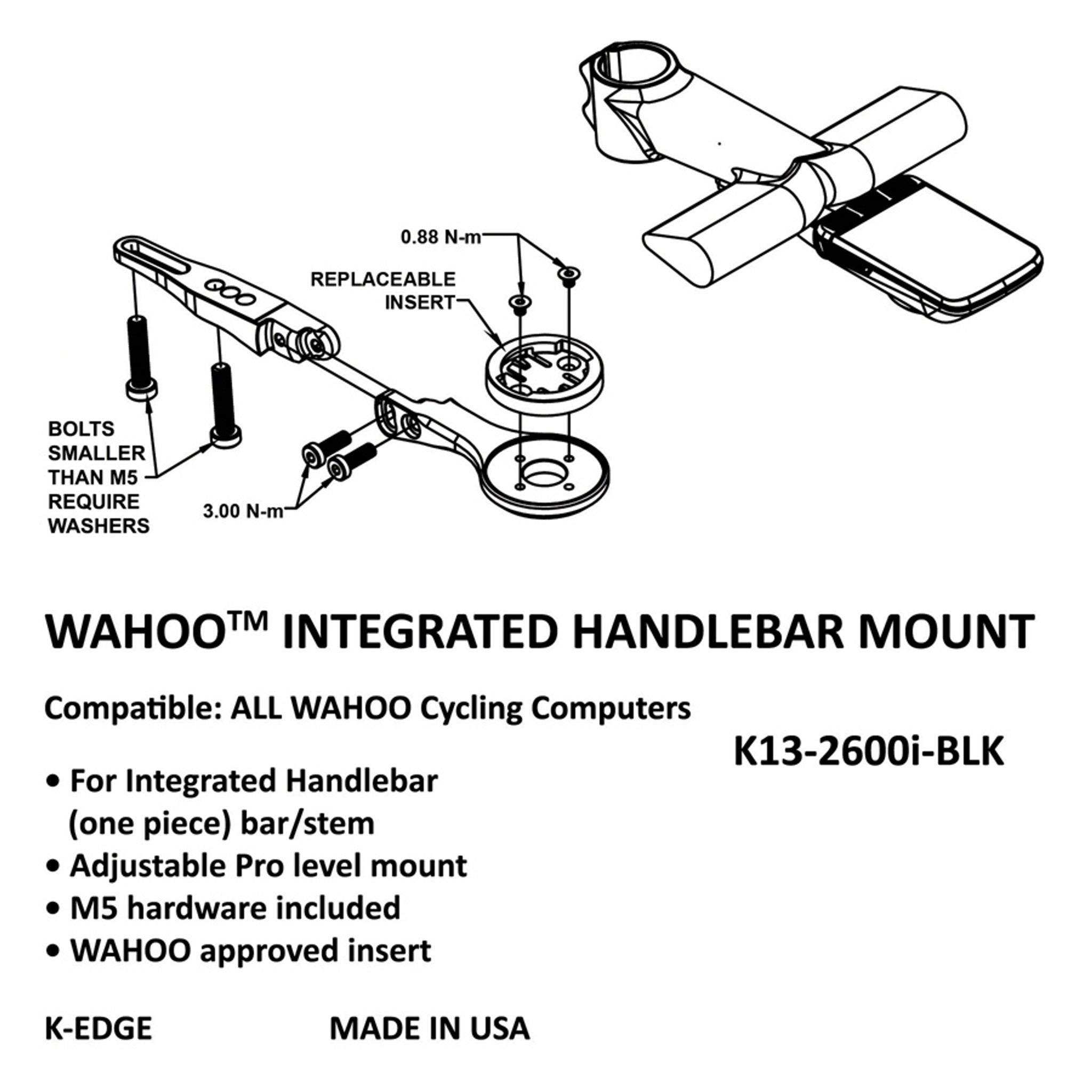 Integrated Handlebar System Mount for Wahoo