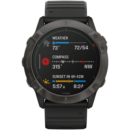Fenix 6X Pro Solar GPS Watch - Carbon Gray/Black