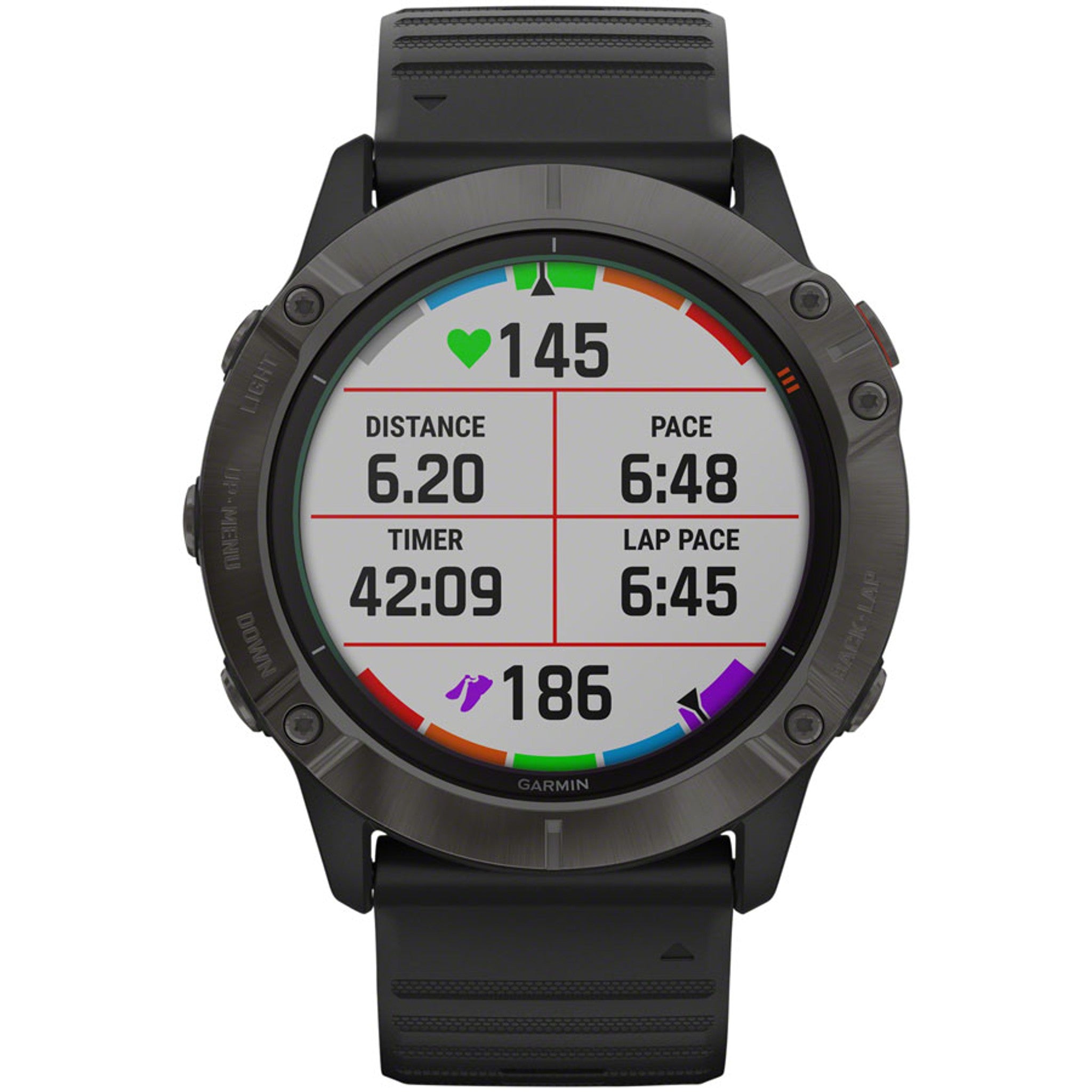 Fenix 6X Pro Solar GPS Watch - Carbon Gray/Black