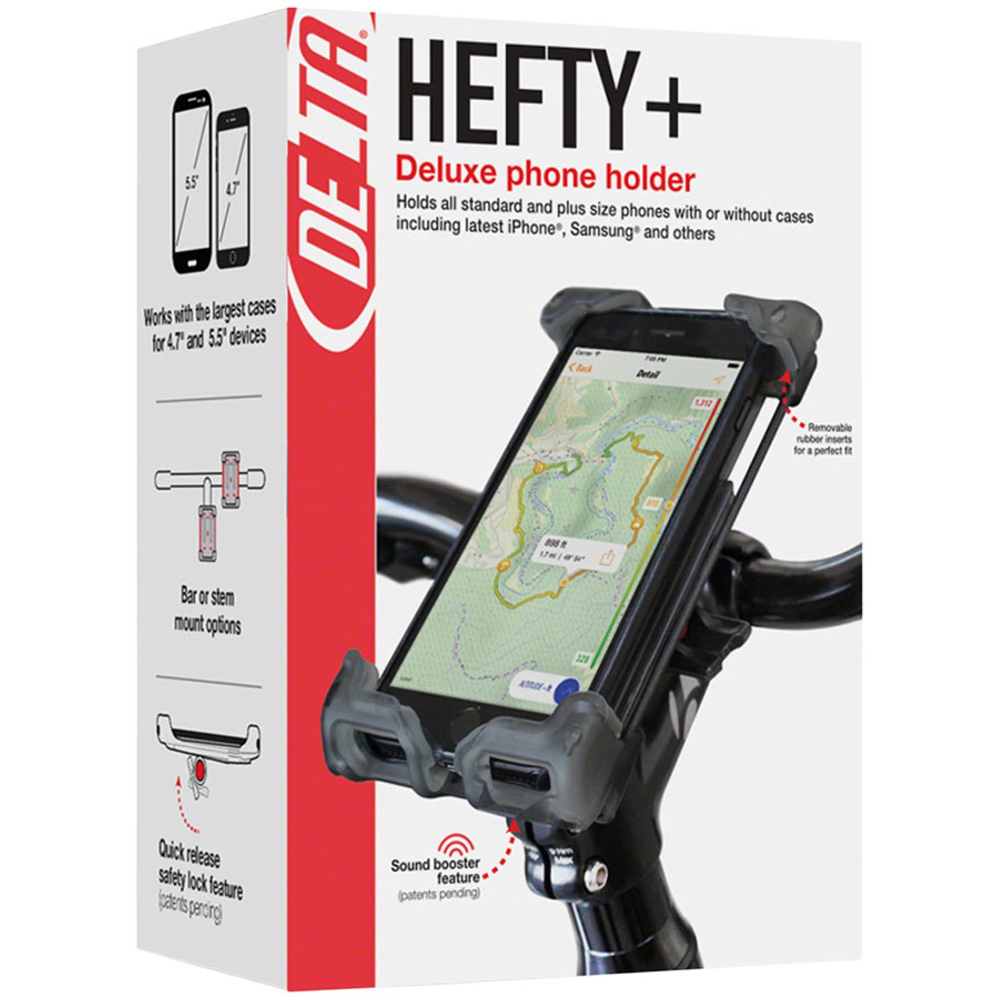 Delta Hefty Holder Plus Smartphone Bike Mount - Clear Gray