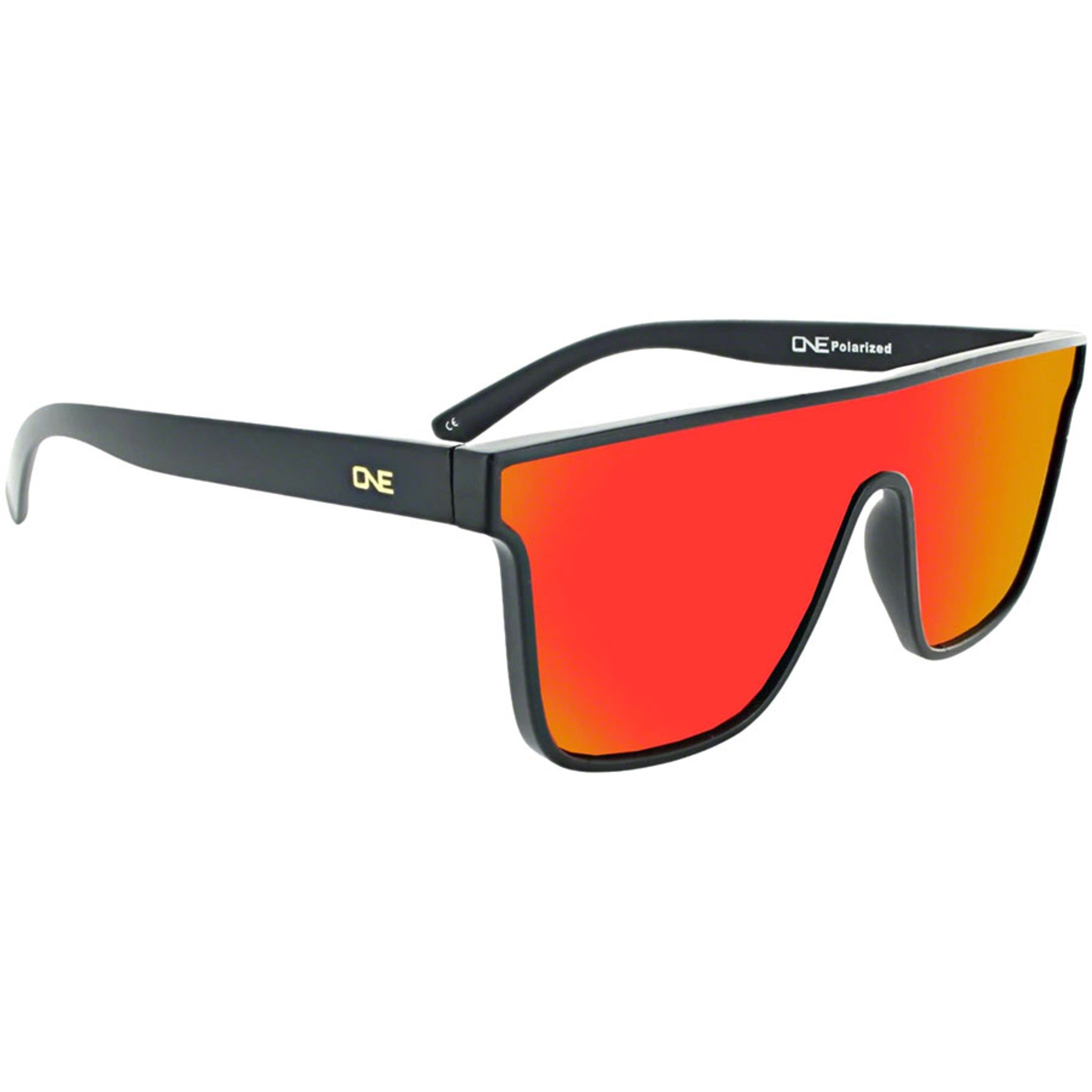 ONE Mojo Filter Sunglasses - Matte Black/Polarized Smoke with Red Mirror