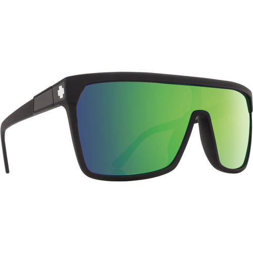 FLYNN Sunglasses - Matte Black, Happy Bronze with Green Spectra Mirror Lenses
