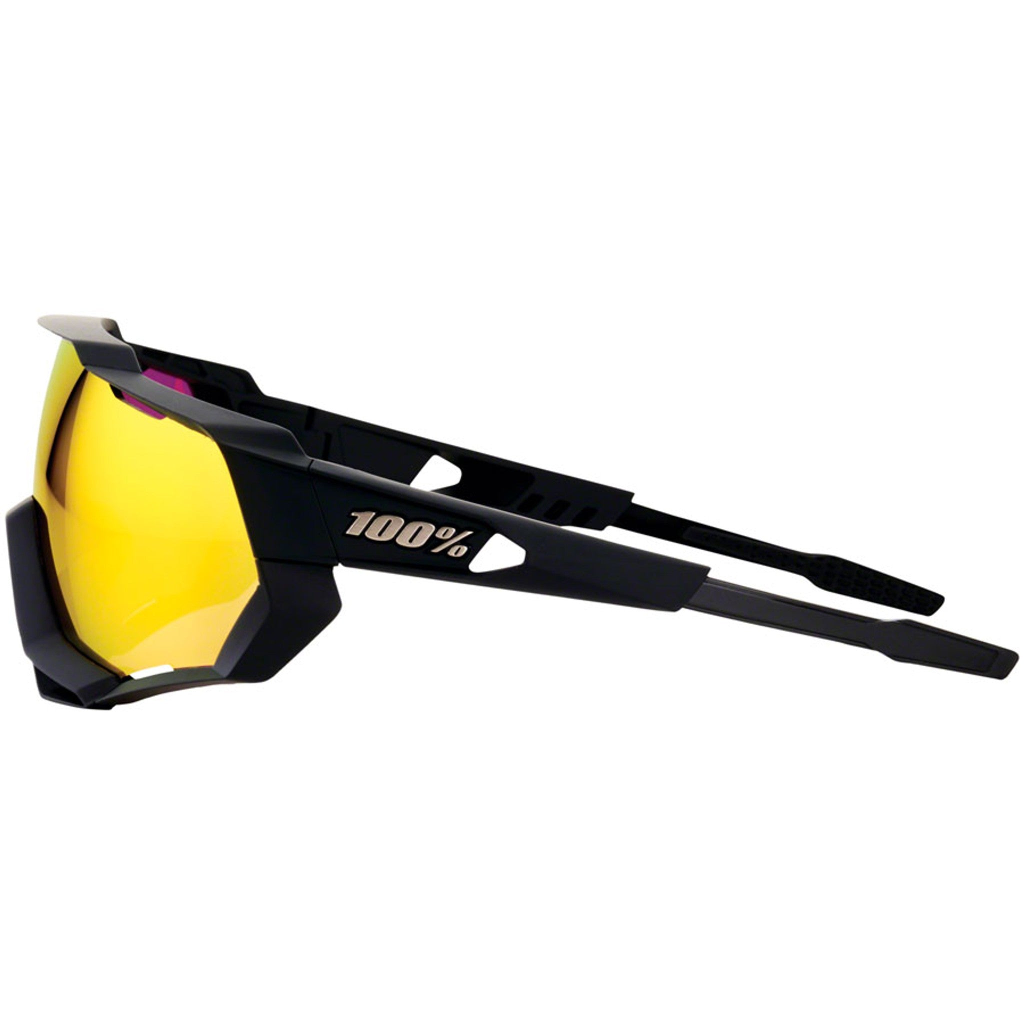 Speedtrap Sunglasses - Soft Tact Black, HiPER Red Multilayer Mirror Lens
