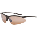 ONE Tightrope Polarized Sunglasses: Shiny Black with Brown Silver Flash Lens