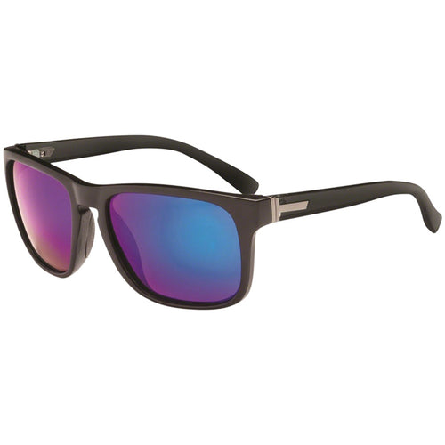 ONE Ziggy Polarized Sunglasses: Matte Black with Smoke Green Mirror Lens