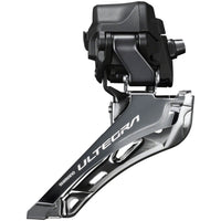 Ultegra FD-R8150 Di2 Front Derailleur - 2x12-Speed, Braze-on, Down Swing, For 50-54t Max, Black/Silver
