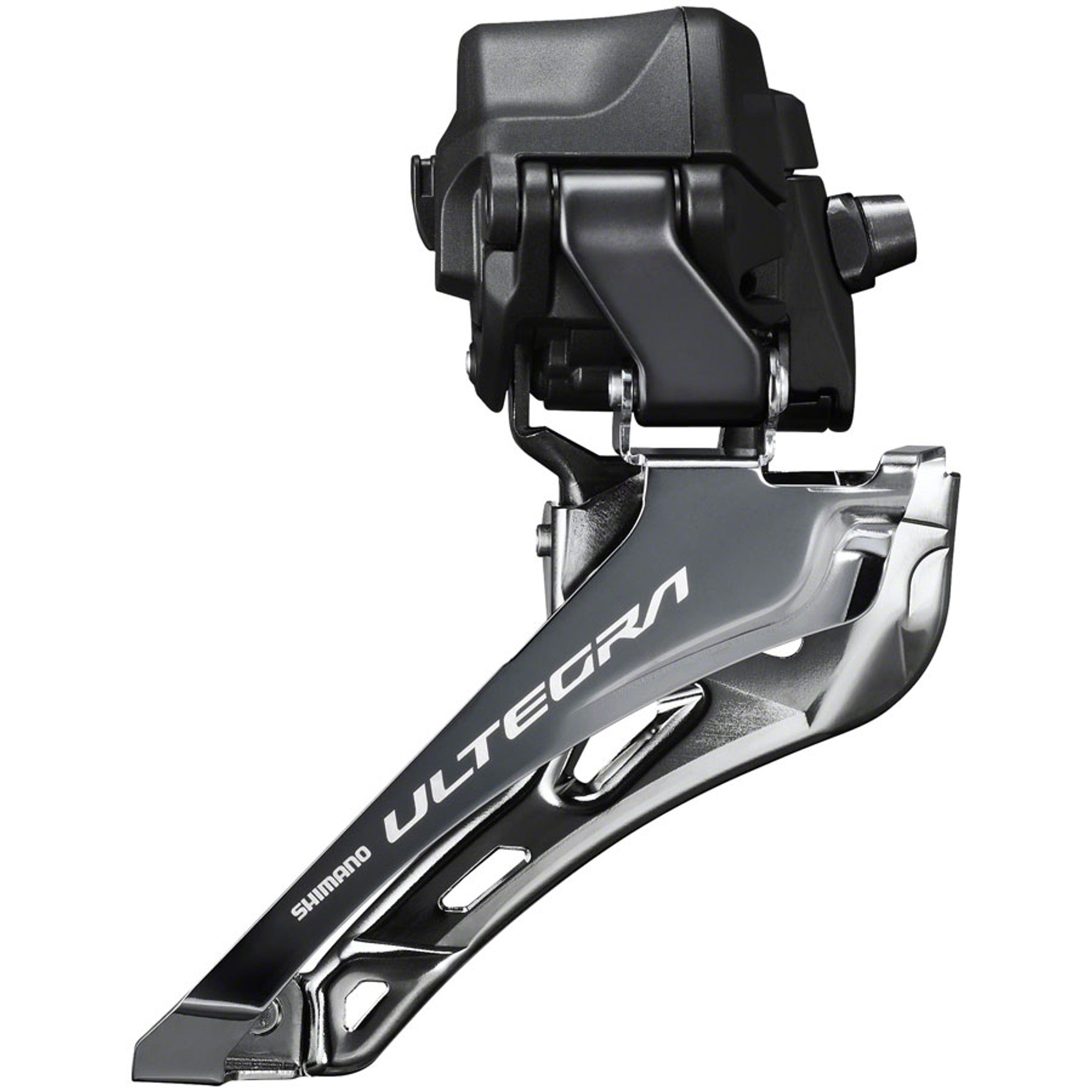 Ultegra FD-R8150 Di2 Front Derailleur - 2x12-Speed, Braze-on, Down Swing, For 50-54t Max, Black/Silver