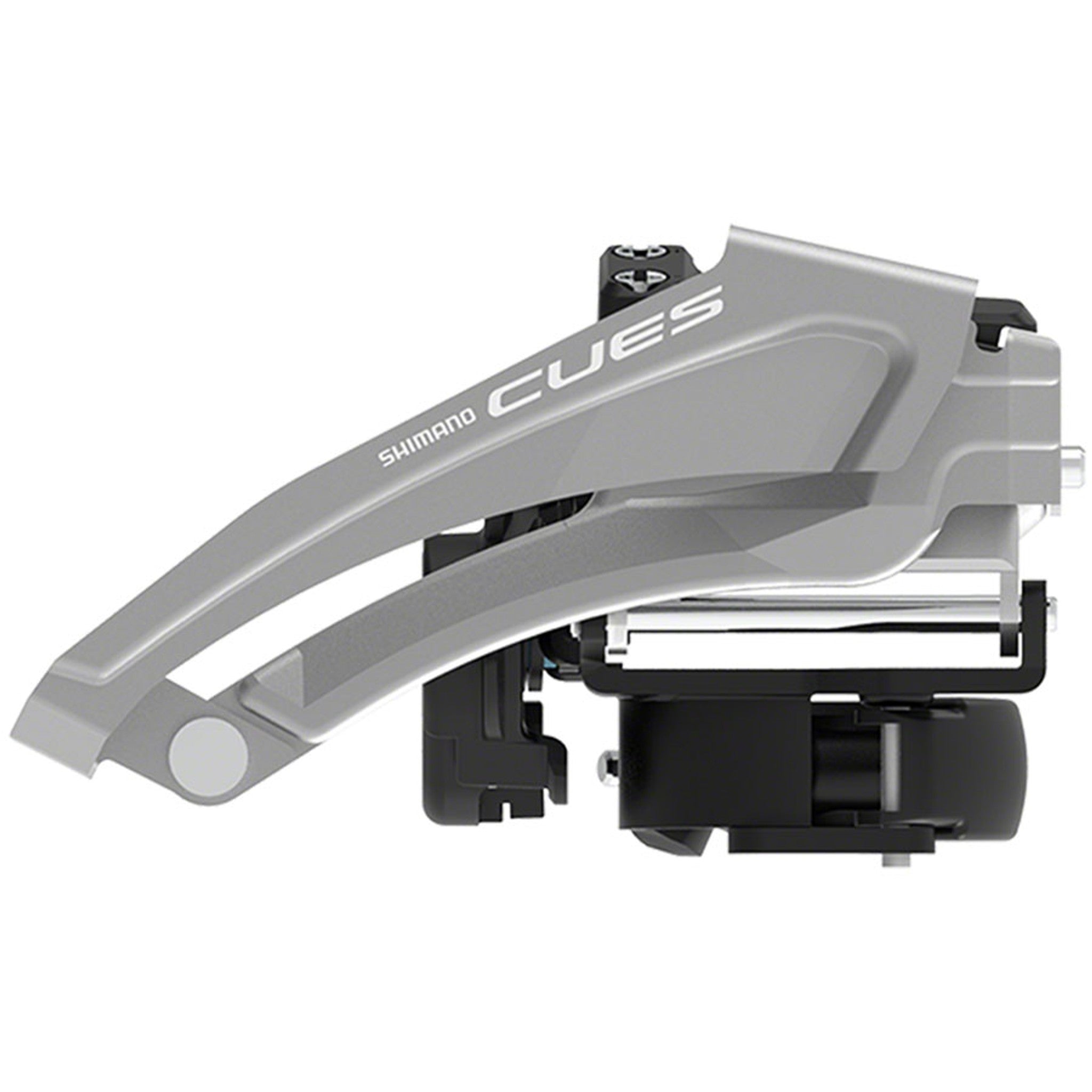 CUES FD-U4010-L Front Derailleur - 9-Speed, Double, Top-Swing, Low Clamp Mount, 46t Max, Black/Silver