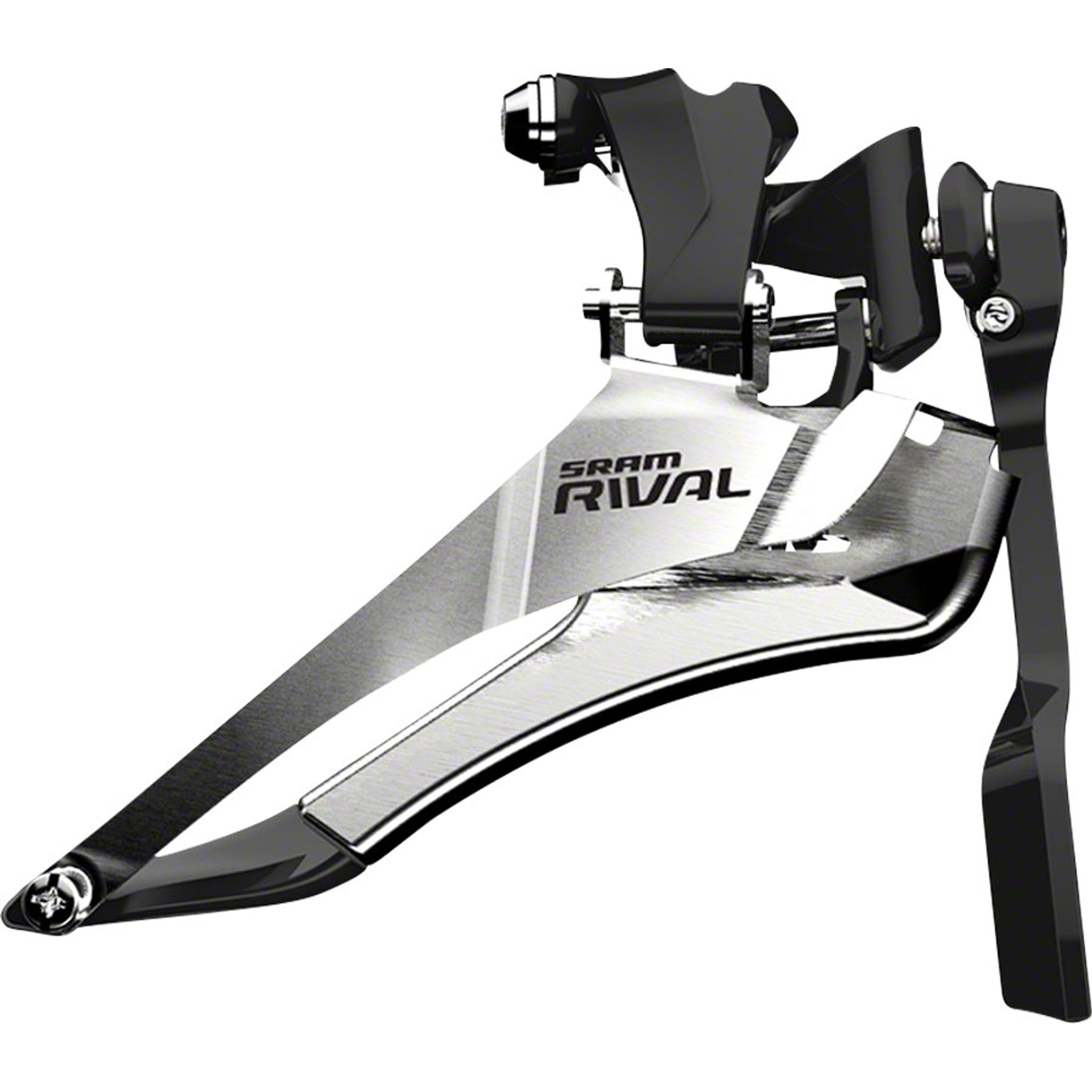SRAM Rival 22 Front Derailleur - 2x11-Speed Yaw, Braze-on, with Chain Spotter, Silver/Black