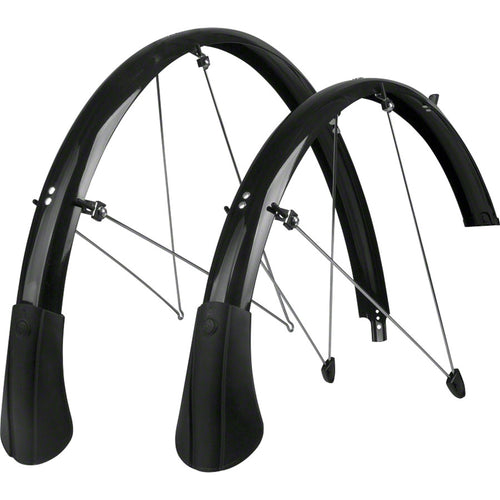 SKS P35 Chromoplastic Longboard Fender Set: Black (700c x 20-28)