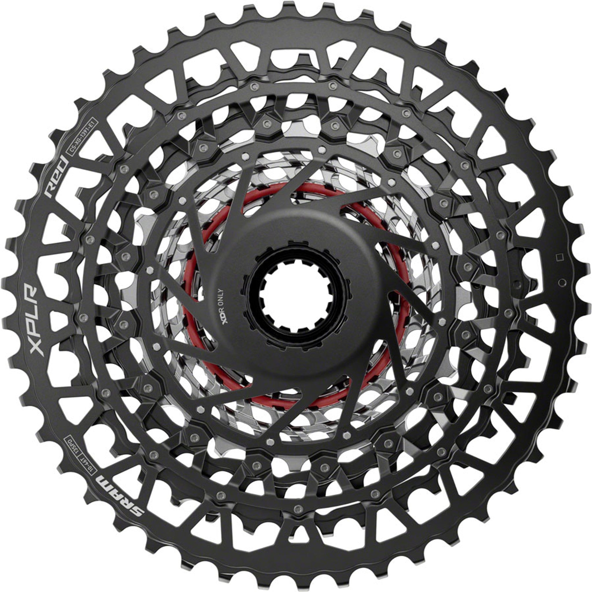 RED XPLR XG-1391 Cassette - 13-Speed, 10-46t, For XDR Driver, Black/Silver, E1