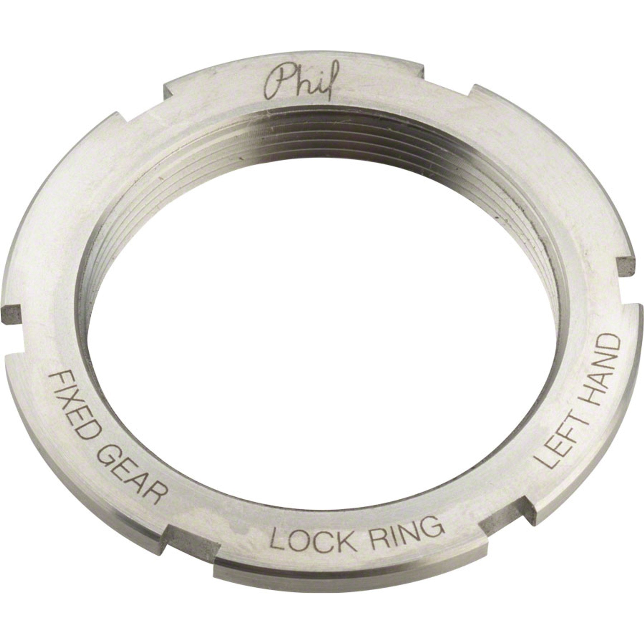 Phil Wood Stainless Steel Track Lockring, 1.32" x 24 tpi Left-Hand Thread