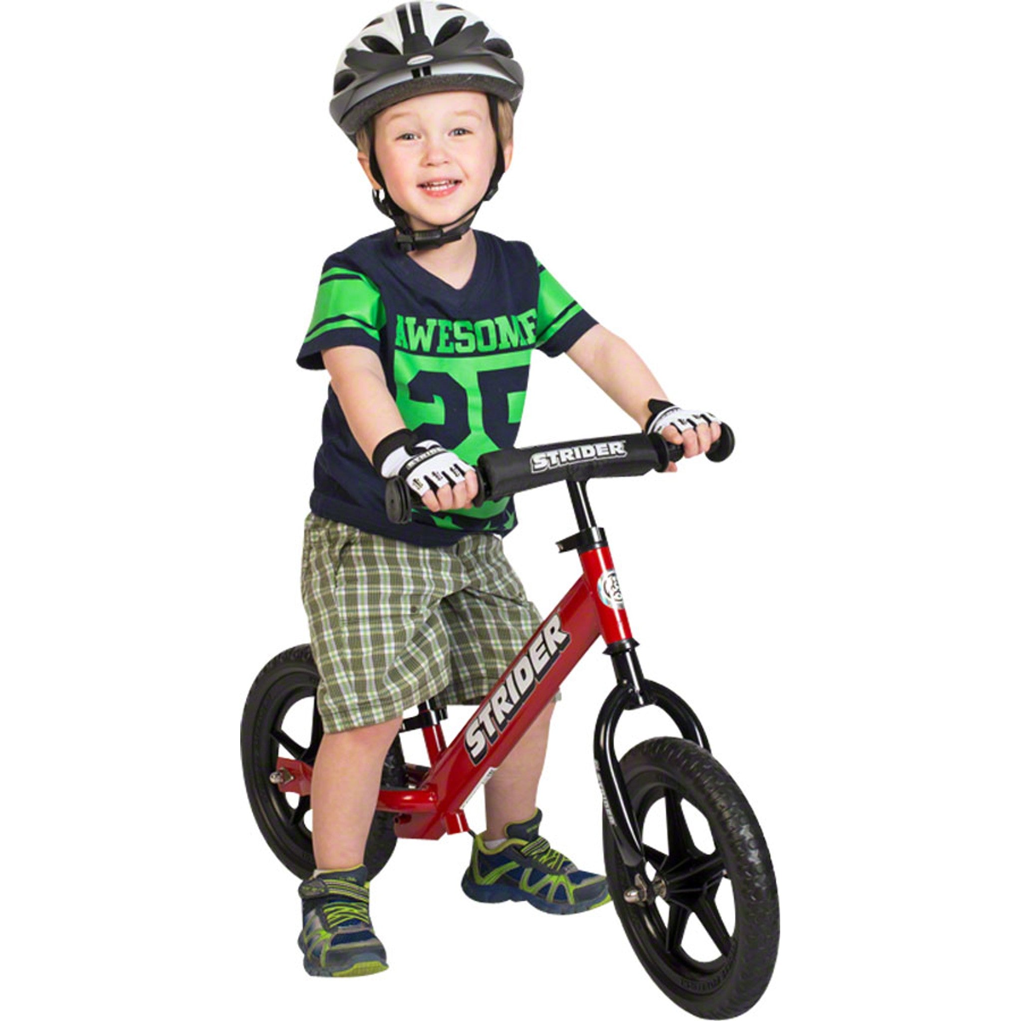 Strider Fingerless Riding Gloves - White/Black, Full Finger, Youth, Large