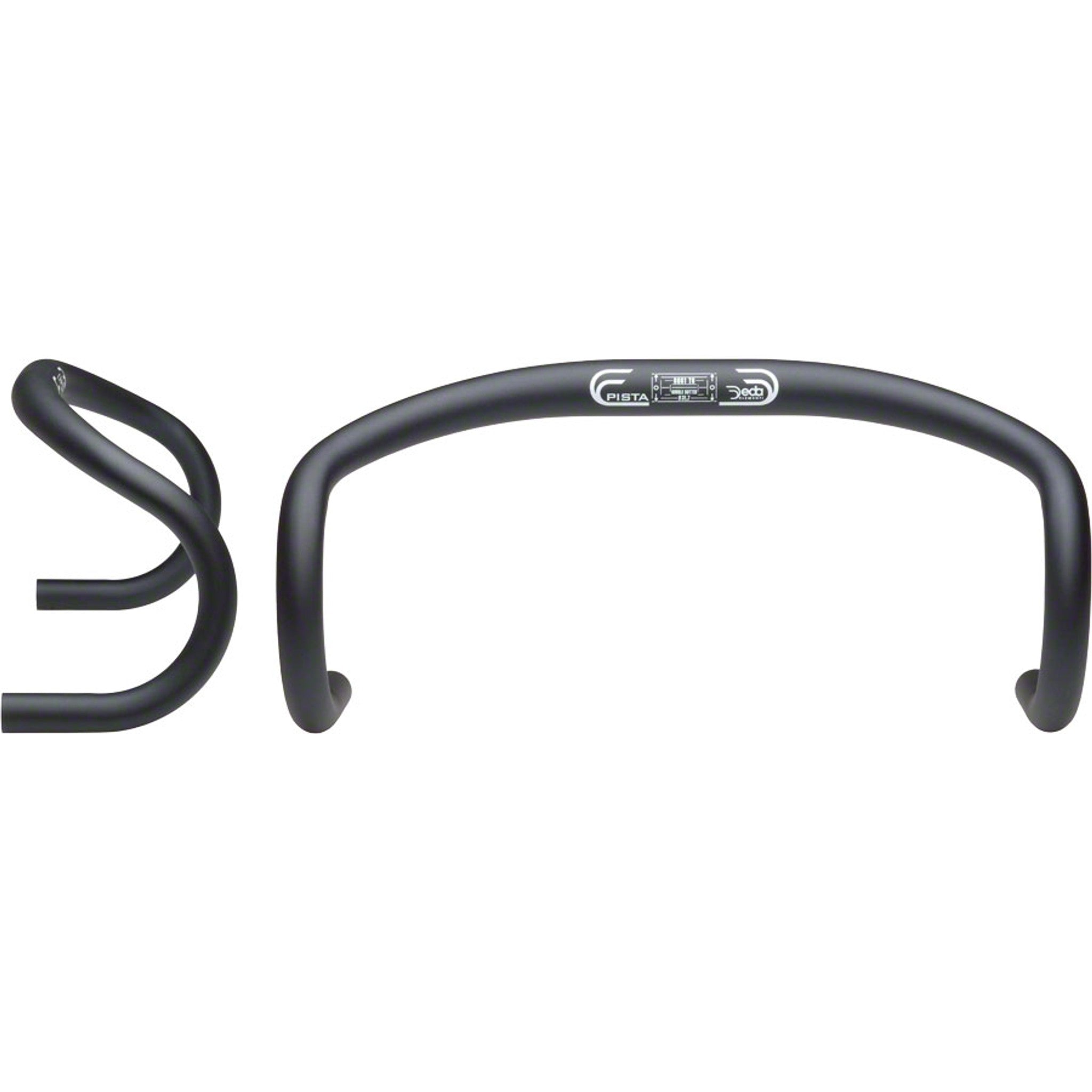 Pista Track Drop Handlebar - Aluminum, 42cm, 31.7mm, Black